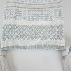 Magaschoni Home - Table Runner 14 x 90  Gray + White Textured Multi Pattern Boho